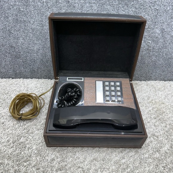 Deco-Tel Other - Vintage Deco-Tel Personal Telephone Wood Chest Box Push Button Retro Phone AS IS